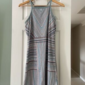 Prana Striped Sleeveless Dress in Blue and Gray